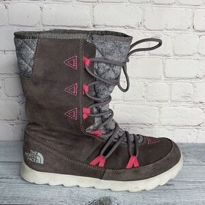 The North Face Women’s Size 8 ‎ Shoes Thermoball Apres Boots Brown Gray  Pink*
